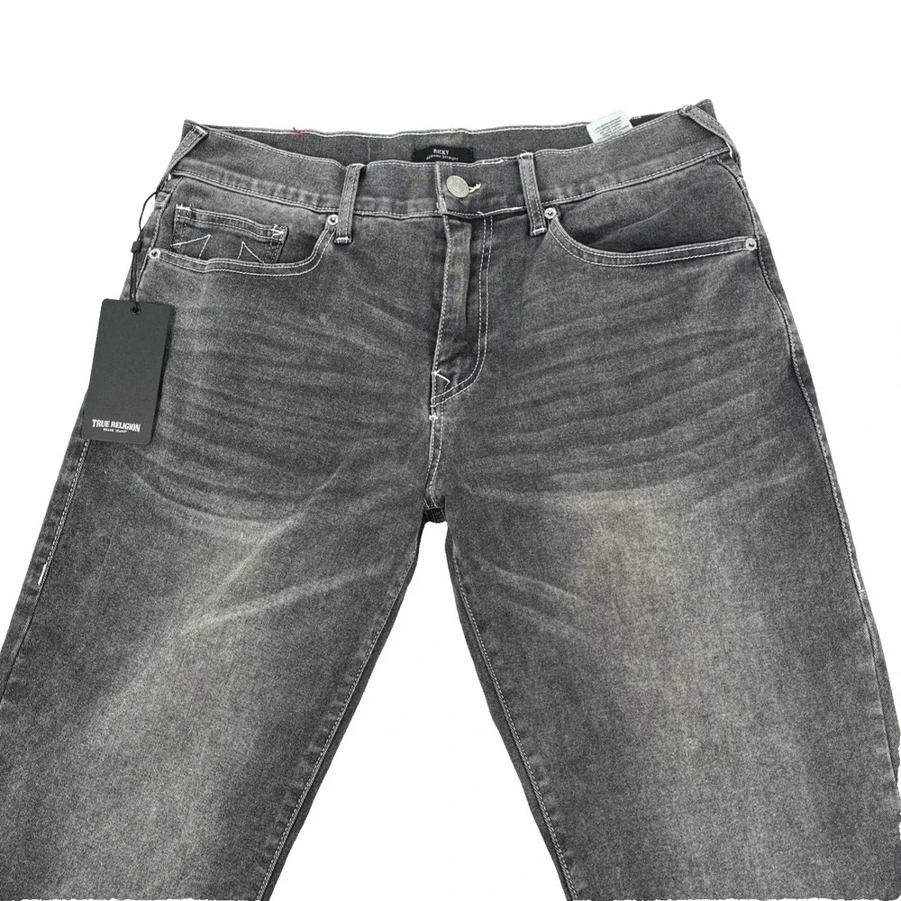 New Mens True Religion Ricky SN NF Relaxed Straight Gray Jeans 34x34 NWT (Read)
